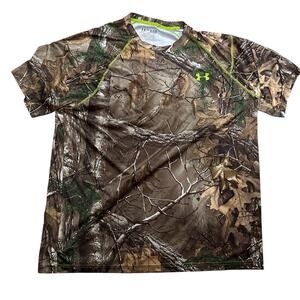 Under Armour Shirt Mens X-LARGE Camo Stretch Performance Heat Gear Hunting